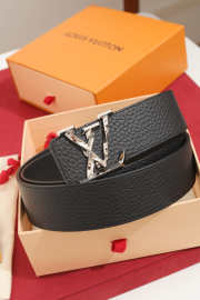Uubags Louis Vuitton Initiales 4cm Reversible Belt With Silver-tone Metal In Black - 1