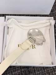 Uubags Dior Médaillon Belt White Smooth Calfskin Light Gold-tone Metal 25mm - 4