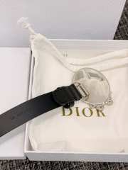 Uubags Dior Médaillon Belt Black Smooth Calfskin Silver-tone Metal 25mm - 4