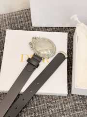 Uubags Dior Médaillon Belt Black Smooth Calfskin Silver-tone Metal 25mm - 3