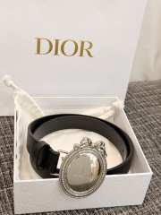 Uubags Dior Médaillon Belt Black Smooth Calfskin Silver-tone Metal 25mm - 2