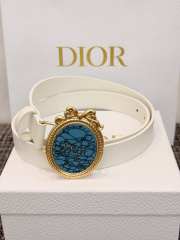 Uubags Dior Médaillon Belt White Smooth Calfskin 25mm M911 - 1