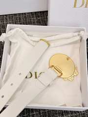 Uubags Dior Médaillon Belt White Smooth Calfskin 25mm M911 - 4