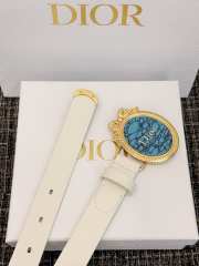 Uubags Dior Médaillon Belt White Smooth Calfskin 25mm M911 - 2