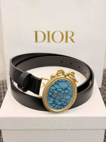 Uubags Dior Medaillon Belt Black Smooth Calfskin 25mm M911