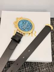 Uubags Dior Medaillon Belt Black Smooth Calfskin 25mm M911 - 4