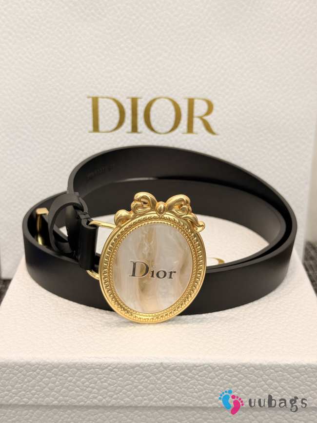Uubags Dior Medaillon Belt Black Smooth Calfskin 25mm - 1