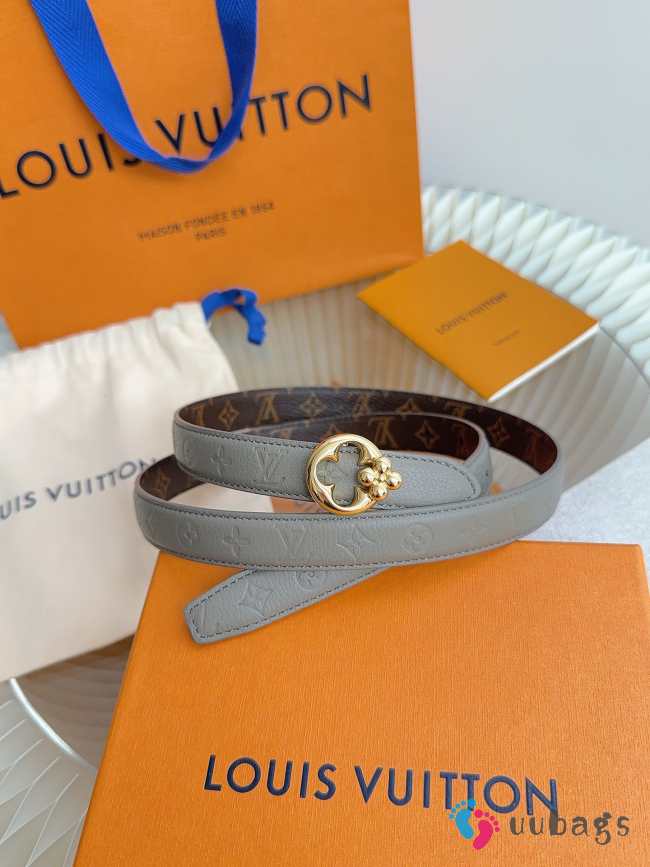 Uubags Louis Vuitton M8372V Flowergram Round 3cm Reversible Belt In Grey/Brown - 1