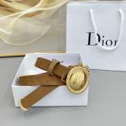 Uubags Dior Médaillon Belt Marron Bobby Brown Suede Calfskin With Gold Buckle 2.5cm - 2