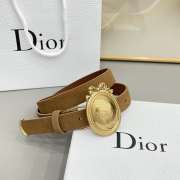 Uubags Dior Médaillon Belt Marron Bobby Brown Suede Calfskin With Gold Buckle 2.5cm - 3