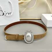 Uubags Dior Médaillon Belt Marron Bobby Brown Suede Calfskin With Silver Buckle 2.5cm - 1