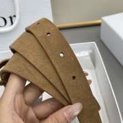Uubags Dior Médaillon Belt Marron Bobby Brown Suede Calfskin With Silver Buckle 2.5cm - 3