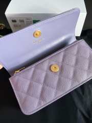 Uubags Chanel CC Top Handle Bag In Taro Purple Caviar Leather With Chain 17cm - 5