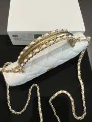 Uubags Chanel CC Top Handle Bag In White Caviar Leather With Chain 17cm - 5