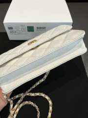 Uubags Chanel CC Top Handle Bag In White Caviar Leather With Chain 17cm - 2