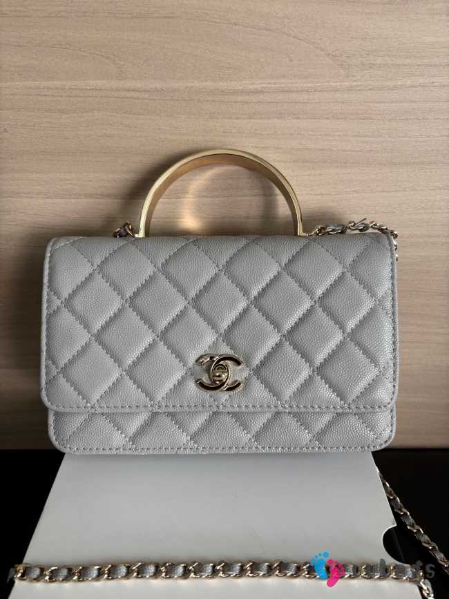 Uubags Chanel Woc CC Top Handle Bag In Grey Caviar Leather 19cm - 1