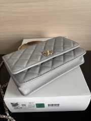 Uubags Chanel Woc CC Top Handle Bag In Grey Caviar Leather 19cm - 4