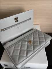 Uubags Chanel Woc CC Top Handle Bag In Grey Caviar Leather 19cm - 5