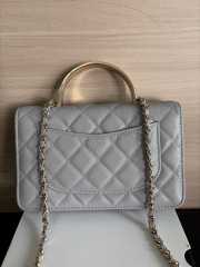 Uubags Chanel Woc CC Top Handle Bag In Grey Caviar Leather 19cm - 6