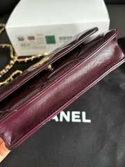 Uubags Chanel Burgundy Quilted Lambskin Top Handle Mini Clutch on Chain Gold Hardware 17cm - 6