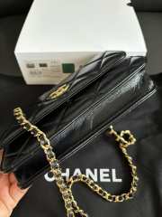 Uubags Chanel Black Quilted Lambskin Top Handle Mini Clutch on Chain Gold Hardware 17cm - 6