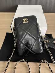 Uubags Chanel black patent quilted phone crossbody bag 11cm - 6