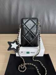 Uubags Chanel black patent quilted phone crossbody bag 11cm - 5