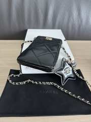 Uubags Chanel black patent quilted phone crossbody bag 11cm - 3