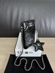 Uubags Chanel black patent quilted phone crossbody bag 11cm - 2