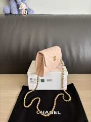 Uubags Chanel Classic Card Holder On Chain With Pink Lambskin Leather 12cm - 4