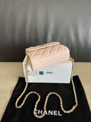 Uubags Chanel Classic Card Holder On Chain With Pink Lambskin Leather 12cm - 6