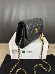 Uubags Chanel Classic Card Holder On Chain With Black Lambskin Leather 12cm - 6