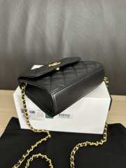 Uubags Chanel Classic Card Holder On Chain With Black Lambskin Leather 12cm - 5