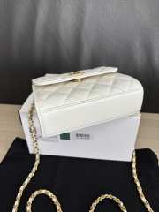 Uubags Chanel Classic Card Holder On Chain With White Lambskin Leather 12cm - 4