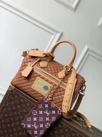 Uubags Louis Vuitton M2A455 Speedy P9 Bandoulière 25 Reversible Bag Monogram Fig 25x15x15cm