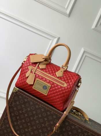 Uubags Louis Vuitton M2A408 Speedy P9 Bandoulière 25 Reversible Bag Monogram Red 25x15x15cm
