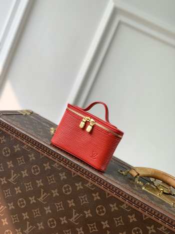 Uubags Louis Vuitton M25689 Nice Beauty Bag In Rouge Louis Color Epi Skin 13.5x11.5x3.5cm