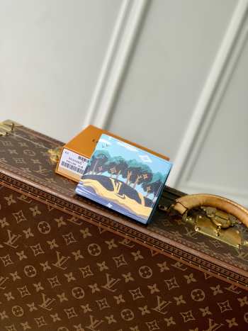 Uubags Louis Vuitton M3A085 Marco Wallet In Blue Monogram Highlands Coated Canvas 11x9.5x2.5cm