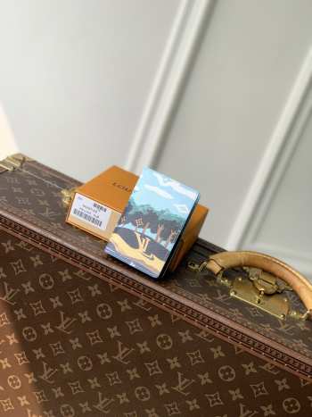 Uubags Louis Vuitton M29735 Pocket Organizer Wallet In Monogram Highlands Blue 7.5x11.1x1cm