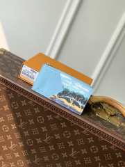 Uubags Louis Vuitton M3A083 Card and Coin Purse In Monogram Highlands Blue 8x14.5x1cm - 5