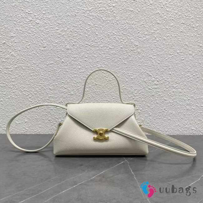 Uubags Celine Small Flair Bag In Grained Calfskin Creamy White 24x12x9cm - 1