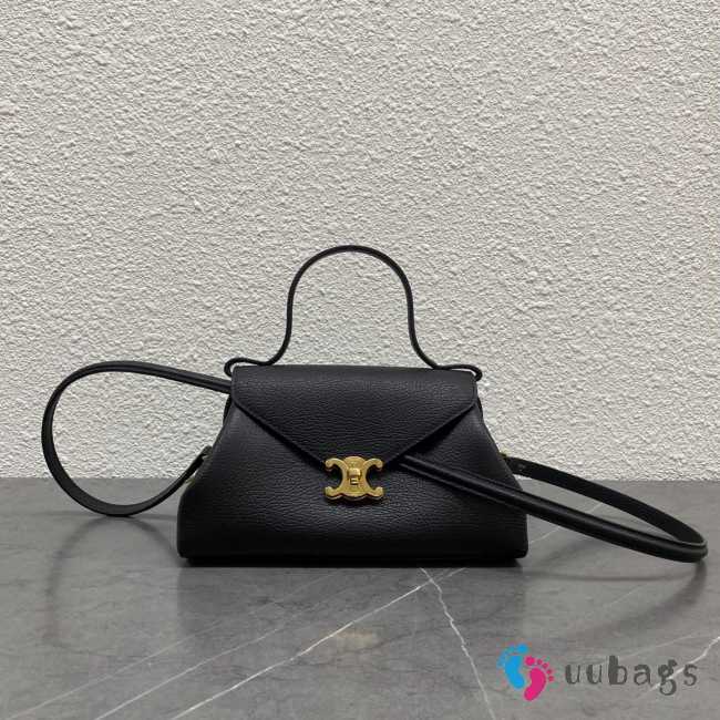 Uubags Celine Small Flair Bag In Grained Calfskin Black 24x12x9cm - 1