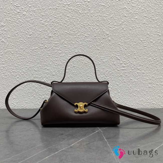 Uubags Celine Small Flair Bag In Grained Calfskin Chestnut 24x12x9cm - 1