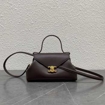 Uubags Celine Small Flair Bag In Grained Calfskin Chestnut 24x12x9cm