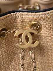 Uubags Chanel Small 25 Hobo Bag Beige Raffia and Black Calfskin with Gold Hardware 20x22x12.5cm - 6