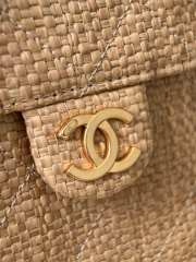 Uubags Chanel Small 25 Hobo Bag Beige Raffia and Black Calfskin with Gold Hardware 20x22x12.5cm - 4