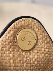 Uubags Chanel Small 25 Hobo Bag Beige Raffia and Black Calfskin with Gold Hardware 20x22x12.5cm - 2