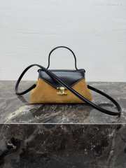 Uubags Celine small flair bag in suede calfskin and glossy lambskin camel/ black 24x12x9cm - 1