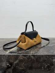 Uubags Celine small flair bag in suede calfskin and glossy lambskin camel/ black 24x12x9cm - 6