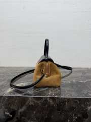 Uubags Celine small flair bag in suede calfskin and glossy lambskin camel/ black 24x12x9cm - 5